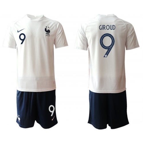 Frankrig Fodboldtrøjer Olivier Giroud 9 Børn Udebanesæt Euro 2020 Kort ærmer Frankrig Fodboldtrøjer Olivier Giroud 9 Børn Udebanesæt Euro 2020 Kort ærmer